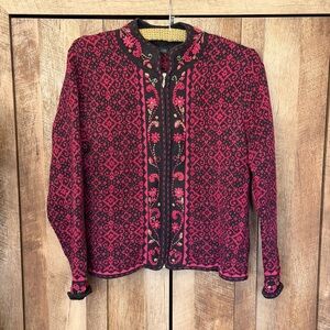Nomadic Traders Black and Pink Cardigan Sweater